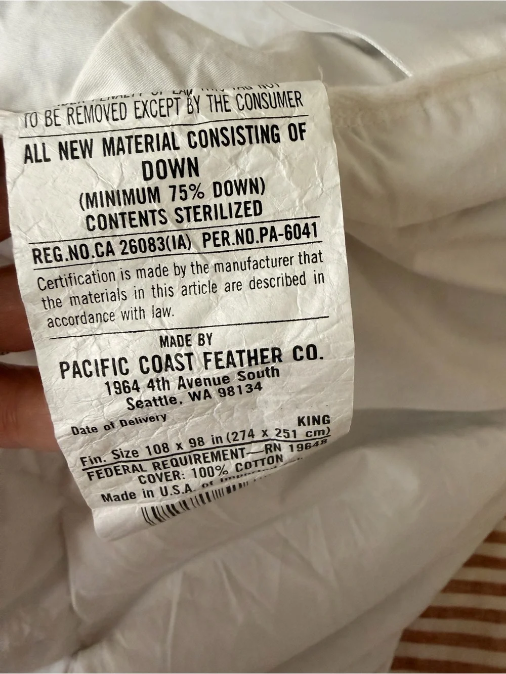 Plush White Down Comforter - Soft White Bedding - Duvet Insert - king